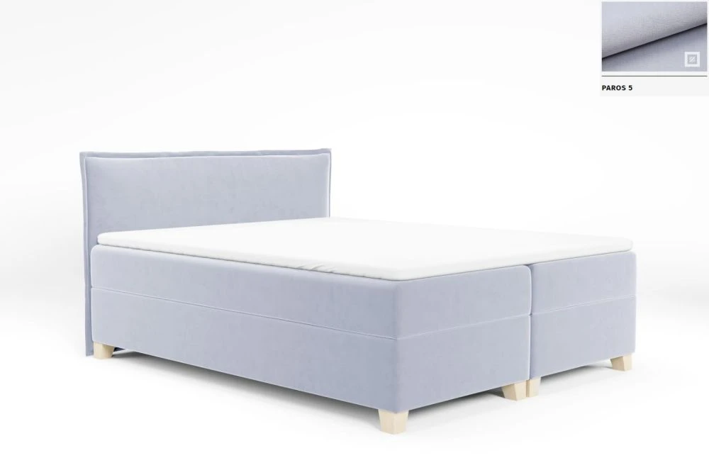Gulta Frendzel Boxspring Standard Guļamvietas platums: 140 cm, Guļamvietas garums: 200 cm, · Gaiši pelēks · 143 × 206 × 