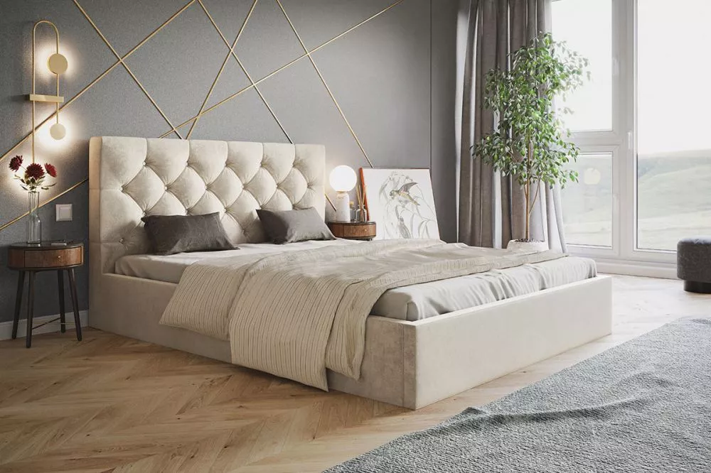 Gulta Slim 7 standard ar stelāžu Guļamvietas platums: 90 cm, Guļamvietas garums: 200 cm, stelāžas tips: koka, · Krēma · 