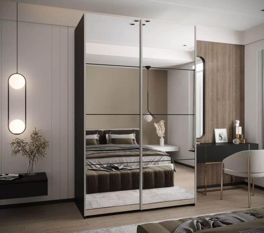 Skapis Lux 2 · Melns · 150 × 61 × 245.5 cm