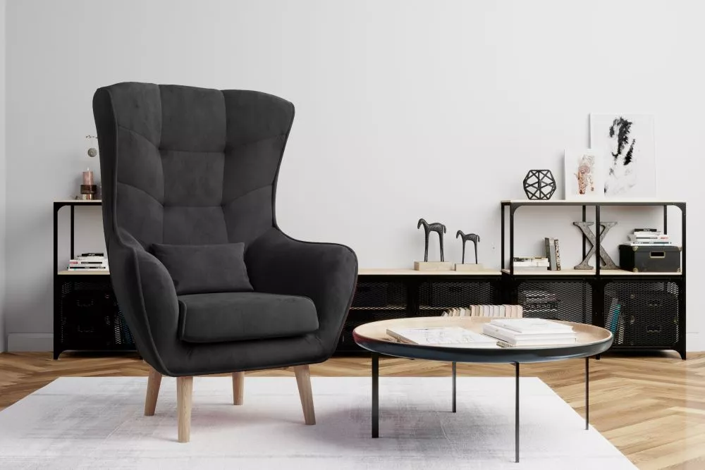 Mīksts krēsls Arti standard Sēdvietas dziļums: 46 cm, · Tumši pelēks · 80 × 91 × 105 cm