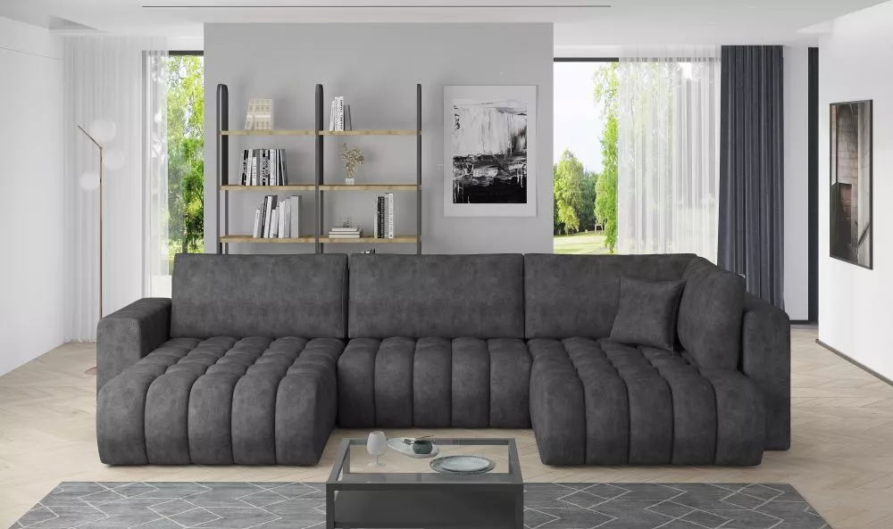 Dīvāns Bonito Premium standard · Tumši pelēks · 170 × 350 × 85 cm