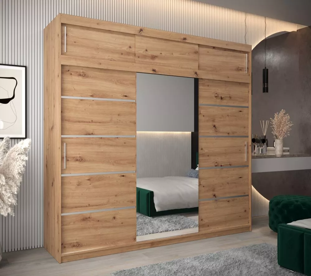 Skapis Verona 2 Premium · Ozols artisan · 250 × 62 × 240 cm