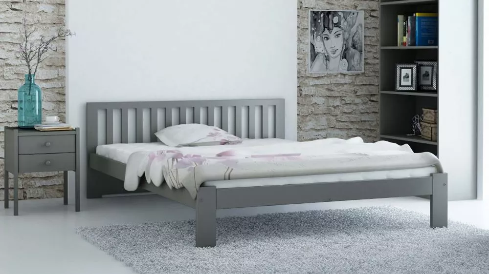Gulta DMD-2 Magnat ar stelāžu Guļamvietas platums: 120 cm, Guļamvietas garums: 200 cm, · Pelēks · 128 × 206 × 65 cm