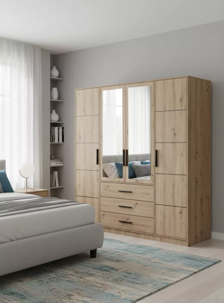 Skapis Kos D4 · Ozols artisan · 196 × 57.5 × 200 cm