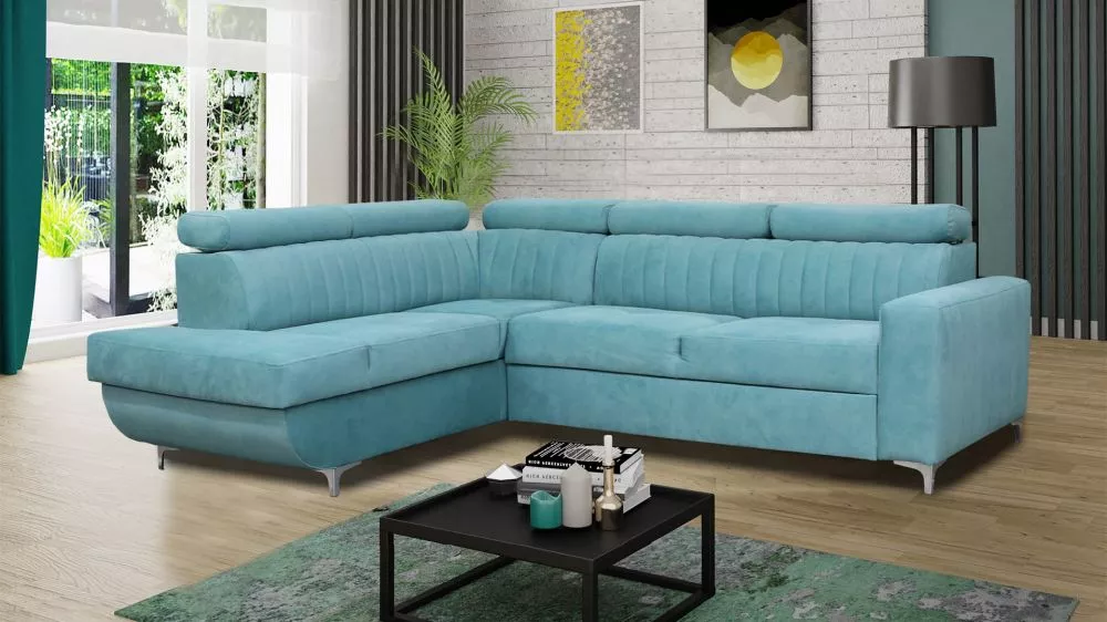 Dīvāns Best Premium standard · Gaiši zils · 212 × 270 × 86 cm