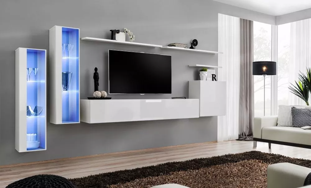 Sekcija Switch 11 · Balts · 330 × 40 × 160 cm