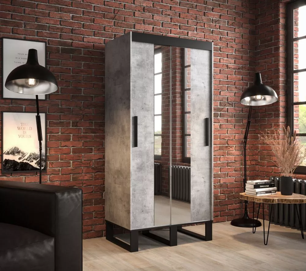 Skapis Loft T1 · Betons · 100 × 62 × 212 cm
