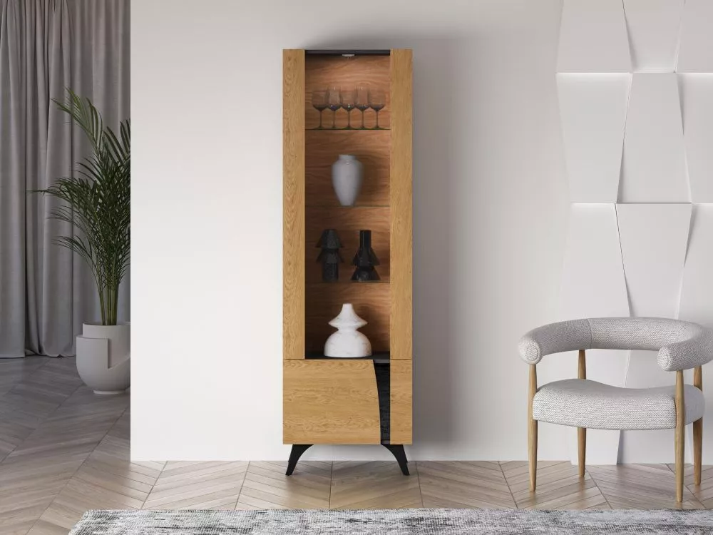Sekcija Toscania 02L ar LED Korpusa krāsa: ozols, · 58 × 40 × 190 cm