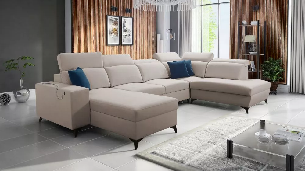 Dīvāns Bartone 6 Mix Standard · Kapučino · 224 × 363 × 83 cm