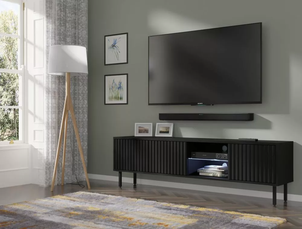 TV tumba Mita ar LED · 156 × 31 × 46 cm