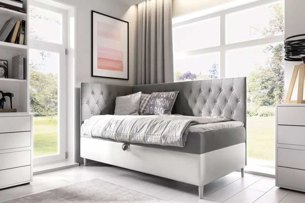 Gulta Filip 3 R Boxspring Standard Guļamvietas platums: 80 cm, Korpusa krāsa: balts, Guļamvietas garums: 200 cm, · 88 × 