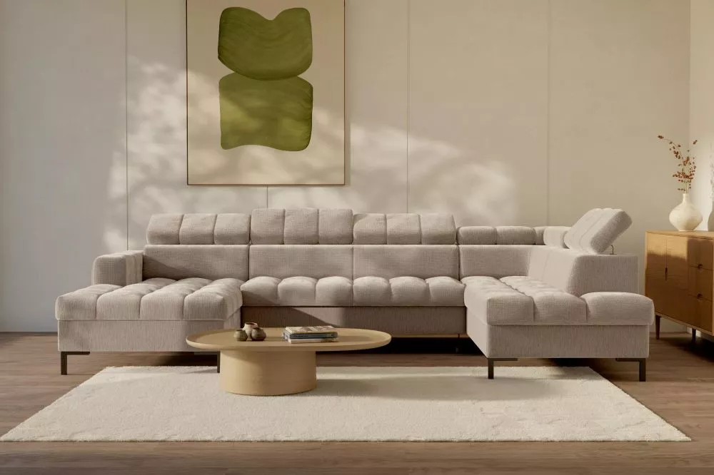 Dīvāns Tromso XL Standard · Pelēks · 210 × 355 × 90 cm