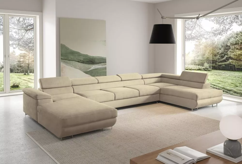 Dīvāns Alice 274 U XL standard · Bēšs · 202 × 405 × 60 cm