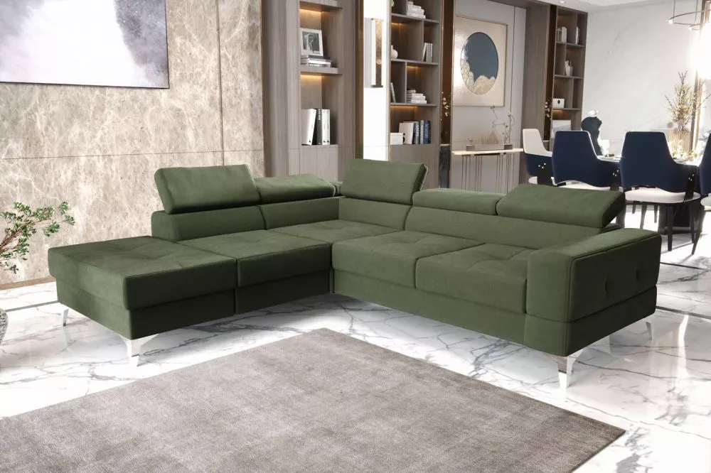 Dīvāns Toscania 2 standard · Olīvu · 222 × 250 × 78 cm