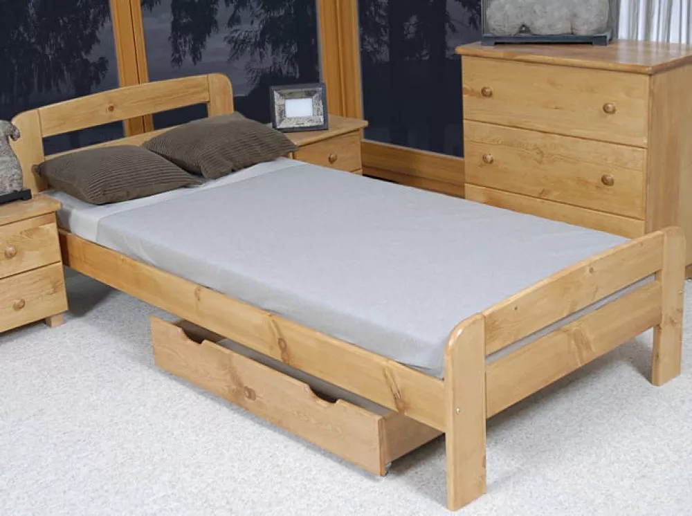 Gulta Klaudia ar stelāžu Guļamvietas platums: 90 cm, Guļamvietas garums: 200 cm, · Alksnis · 98 × 207 × 69 cm
