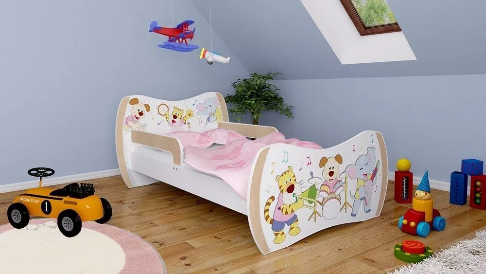 Bērnu gulta Dream L05 180x90 DM14 ar stelāžu Guļamvietas platums: 90 cm, Guļamvietas garums: 180 cm, · 114 × 184 × 71 cm