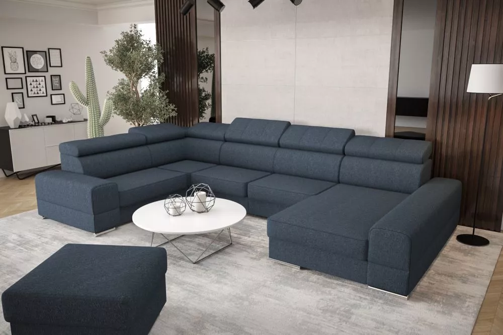 Dīvāns Royal Max 2 standard · Tumši zils · 230 × 375 × 79 cm