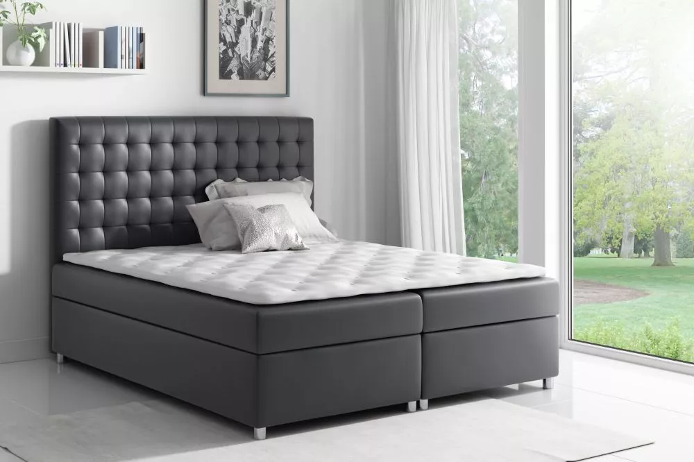 Gulta Asti Boxspring Classic Standard Guļamvietas platums: 140 cm, Guļamvietas garums: 200 cm, · Melns · 140 × 213 × 130