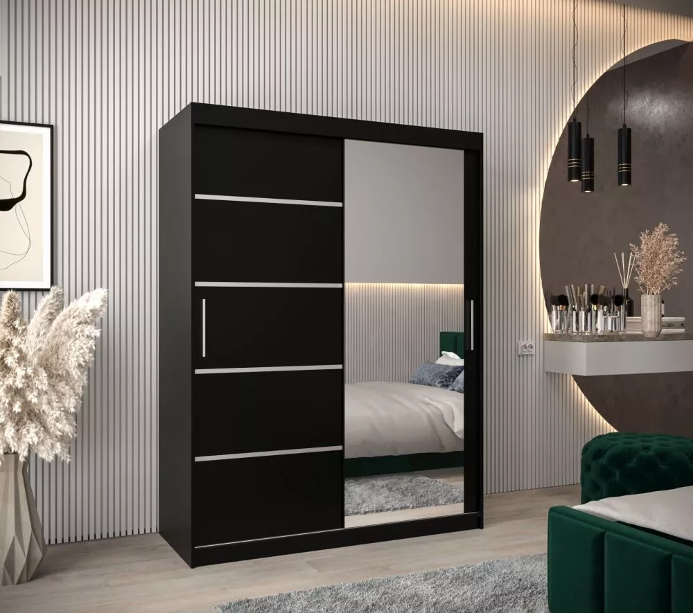 Skapis Verona 2 · Melns · 150 × 62 × 200 cm