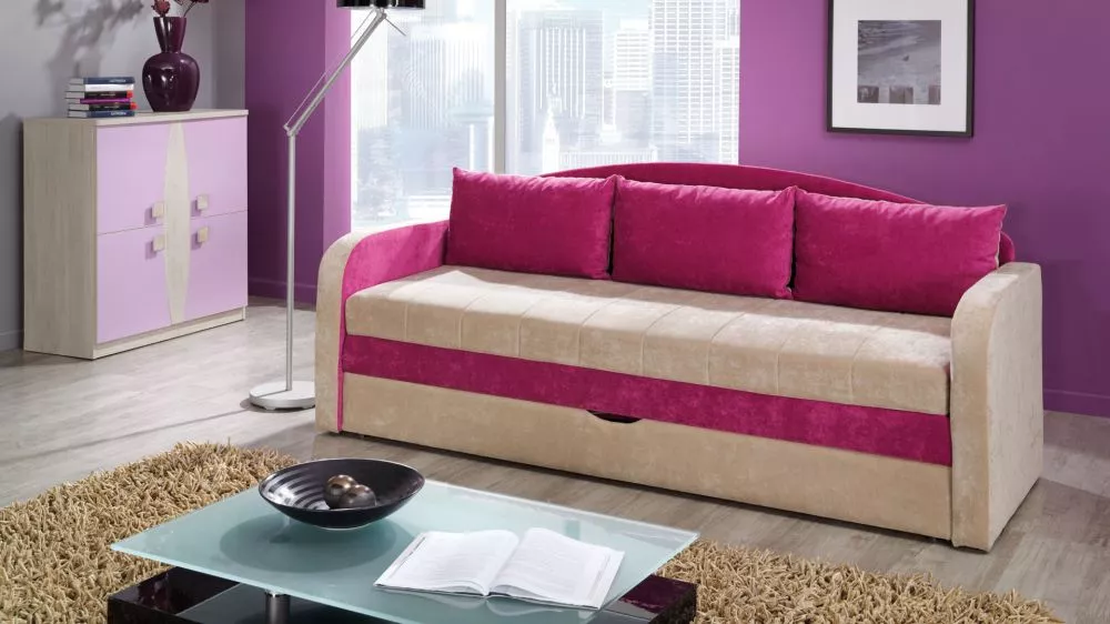 Dīvāns Tenus Sofa Standard · Bēšs + rozā · 76 × 208 × 86 cm
