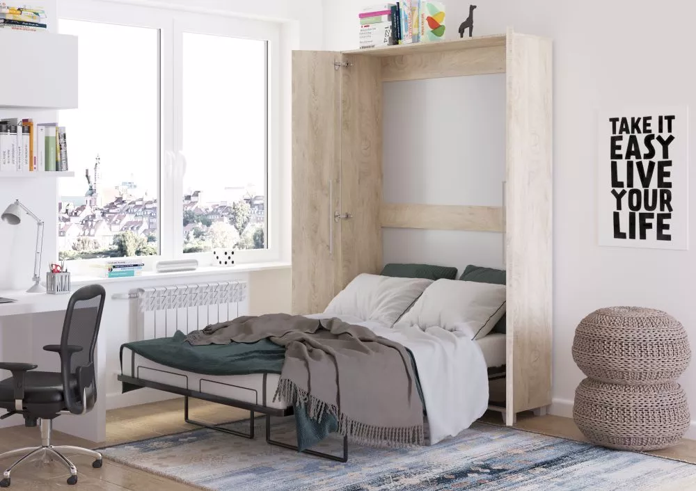 Gulta Teddy ar stelāžu Guļamvietas platums: 120 cm, Guļamvietas garums: 200 cm, · Ozols · 42 × 135 × 216 cm