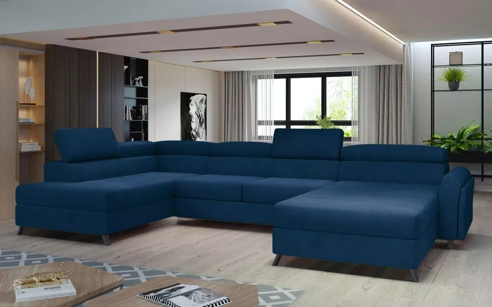 Dīvāns Josette Premium standard · Zils · 190 × 360 × 98 cm
