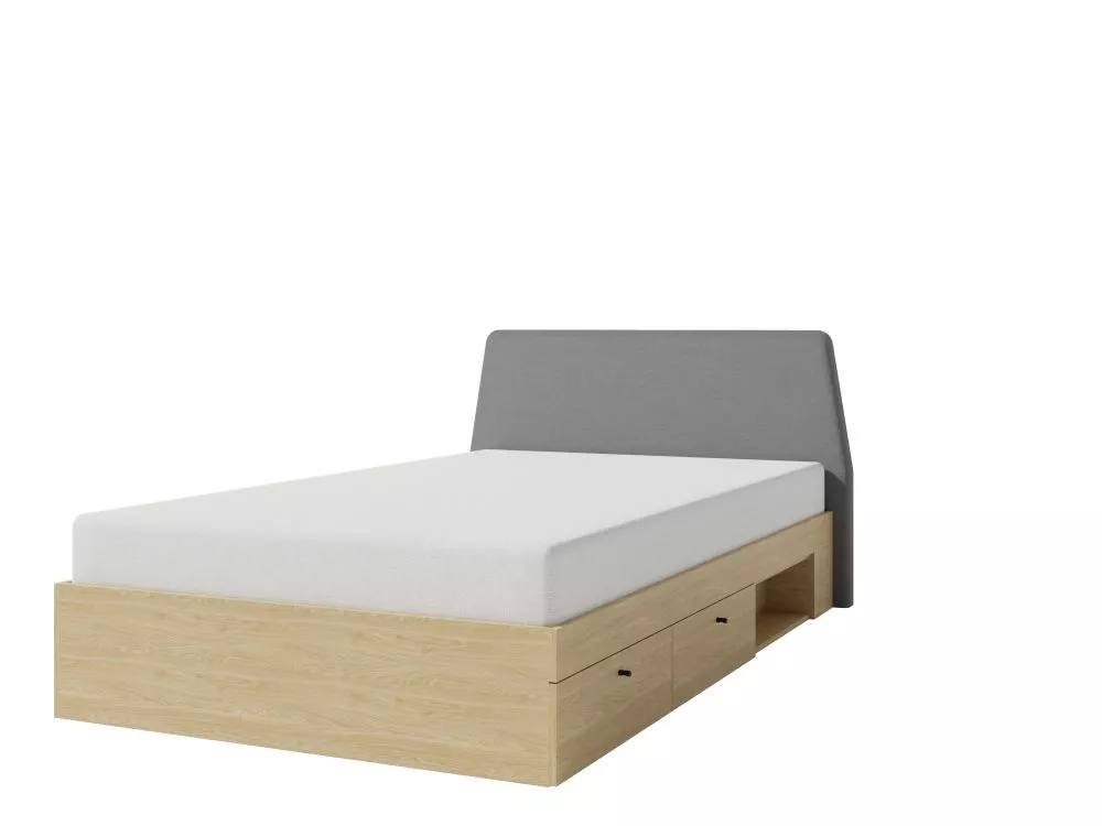 Gulta Alessio AE12/13 ar stelāžu Guļamvietas platums: 120 cm, Korpusa krāsa: gaišais ozols, Guļamvietas garums: 200 cm, 