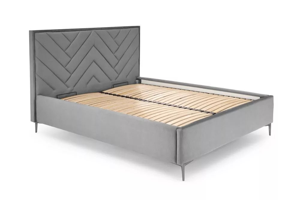 Gulta Modulo 1 160x200 ar stelāžu Guļamvietas platums: 160 cm, Guļamvietas garums: 200 cm, · Pelēks · 175 × 216 × 120 cm