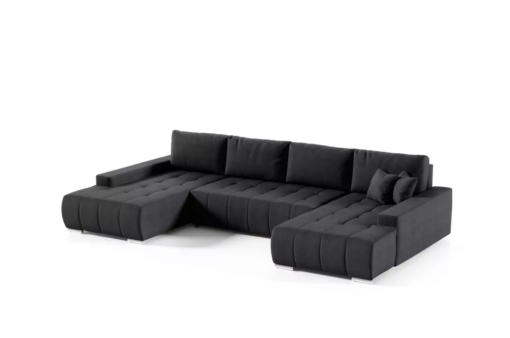 Dīvāns Velutti U Aulla Standard · Grafīts · 185 × 350 × 85 cm