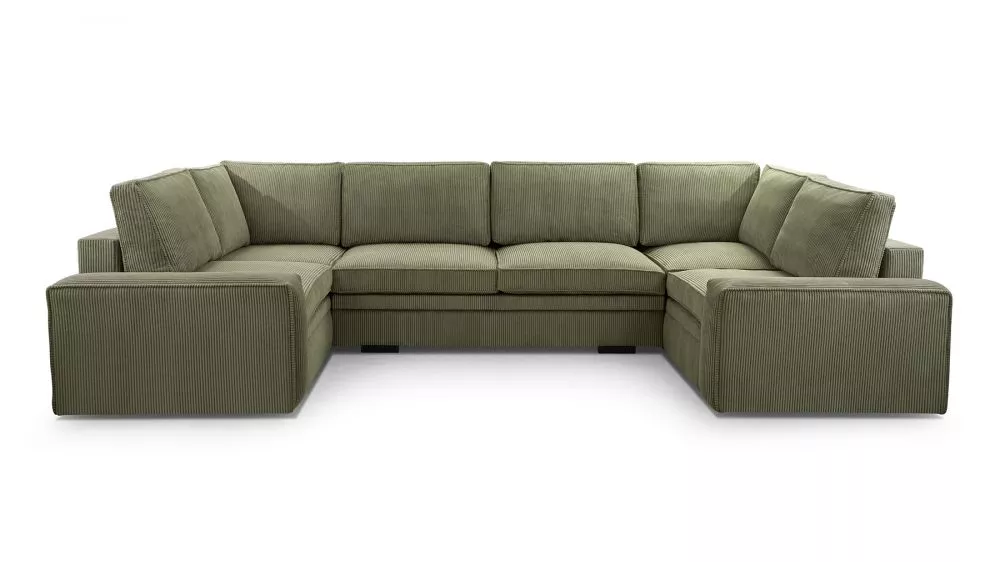Dīvāns Toledo U Standard · Olīvu · 195 × 378 × 93 cm