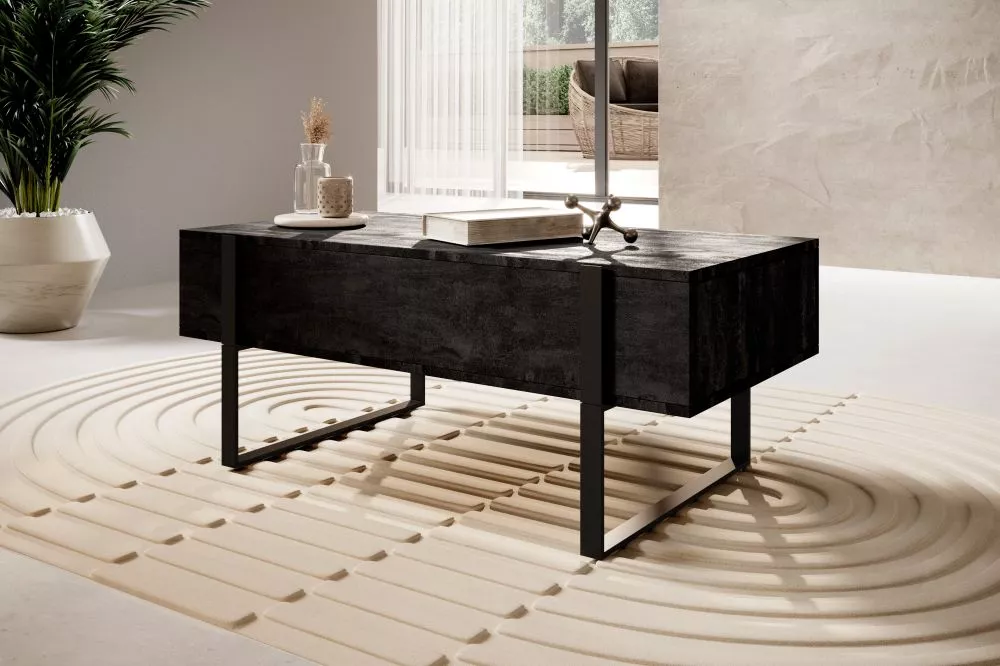 Žurnālgalds Verica L120 2SZ Black · Melns · 120 × 60 × 48 cm